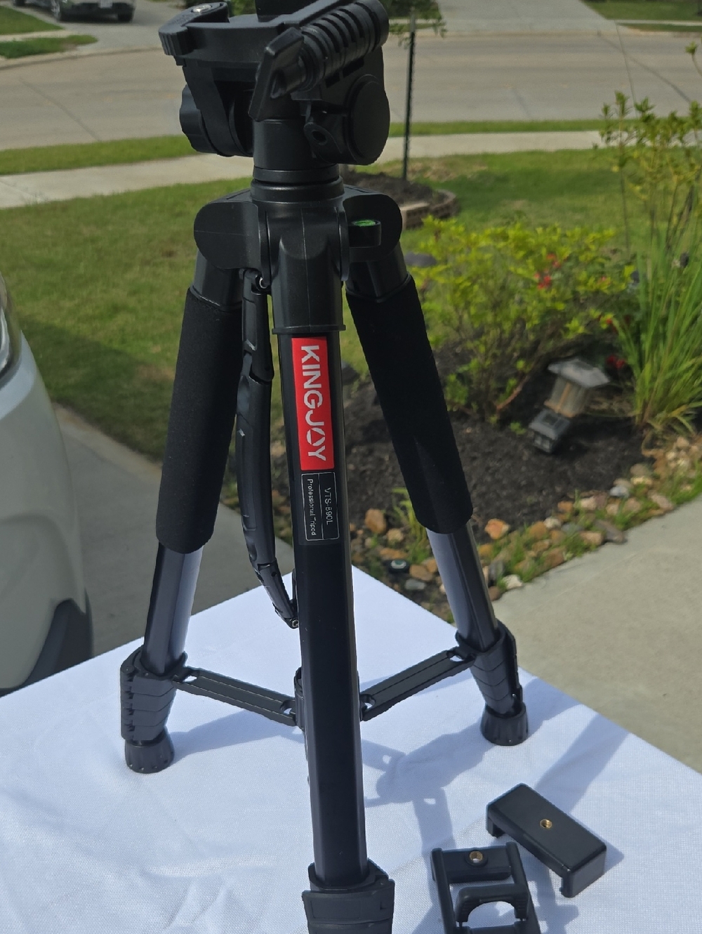 Black Camera Tripod with Quick-Release Head